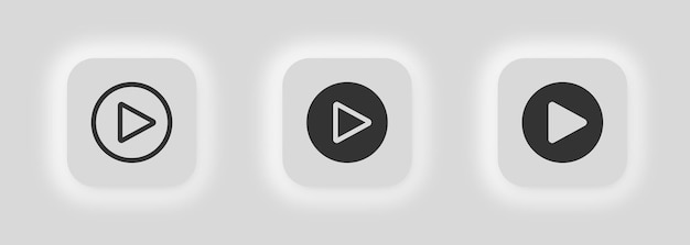 Play icon set Media player button vector desing