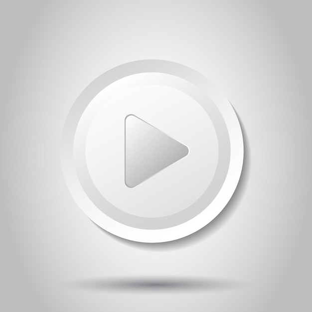 Play icon vector Play video illustration in flat style Simple business concept pictogram on isolated background