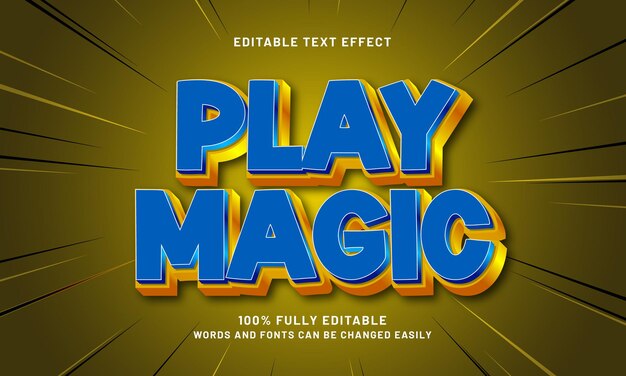 play magic editable text effect with a play and kids theme