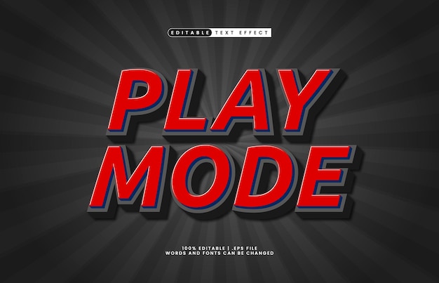 play mode editable text effect with a game and kids text style