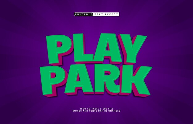 play park editable text effect with a kids and happy text style