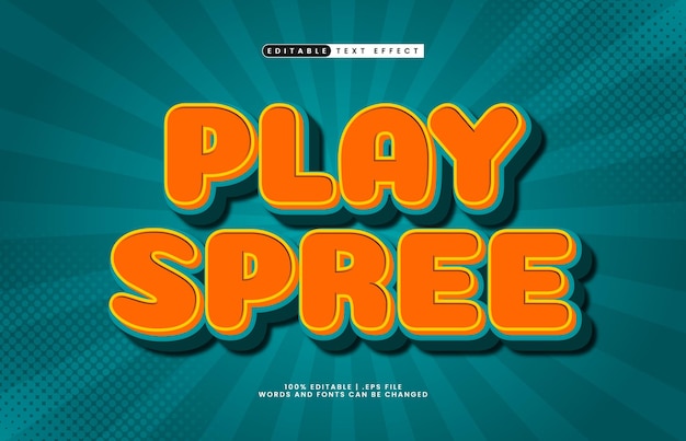 play spree editable text effect with a kids and play text style