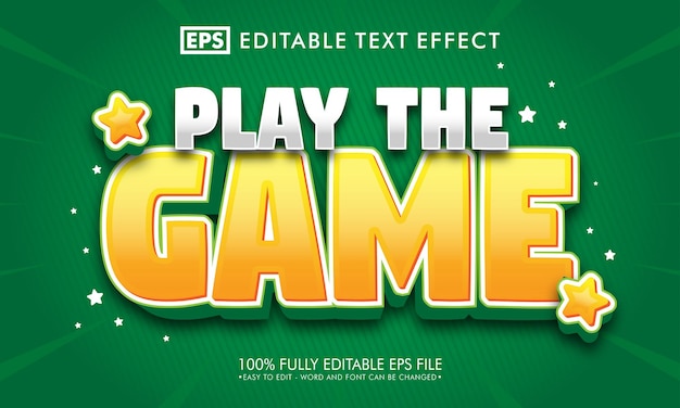 play the game editable text effect