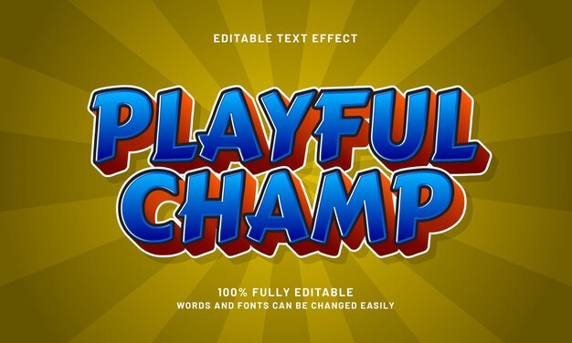 playful champ editable text effects with a game and kids theme