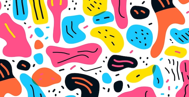 Playful line doodles on minimalist background