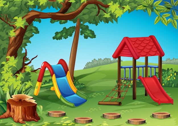 Playground in the park illustration