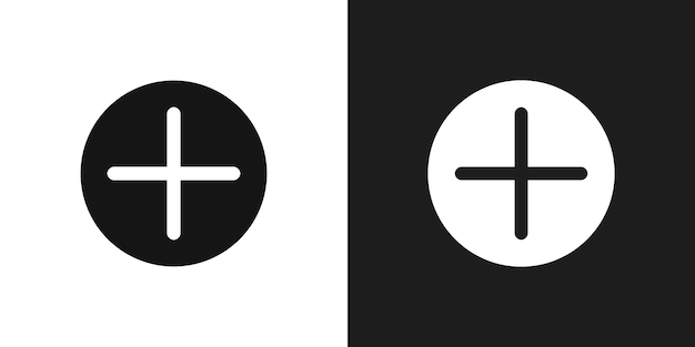 Plus icon logo set vector