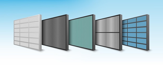 PM 25 air filteration and virus protection 5 layers filter vector illustration