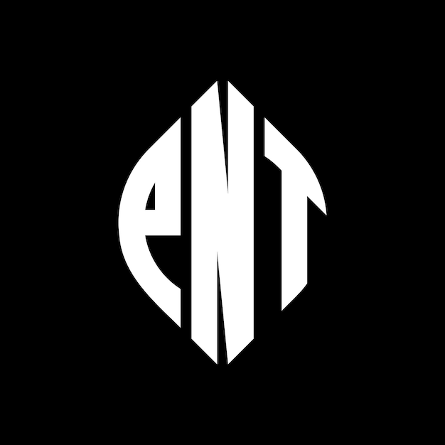 PNT circle letter logo design with circle and ellipse shape PNT ellipse letters with typographic style The three initials form a circle logo PNT Circle Emblem Abstract Monogram Letter Mark Vector