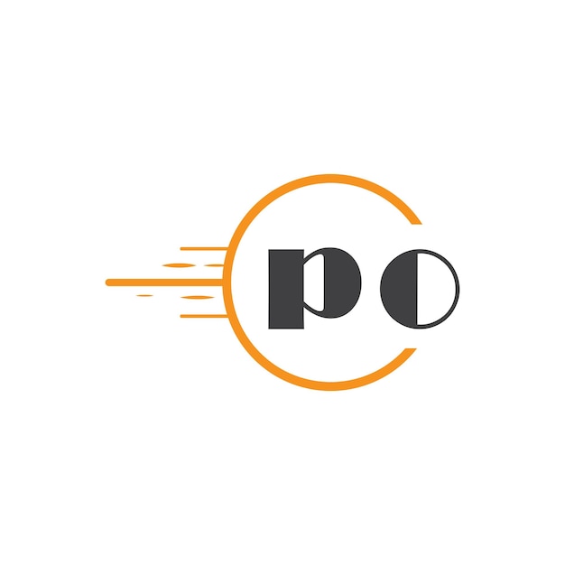 po initial monogram logo with circle style design