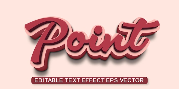 Point dark color editable 3d text effect eps vector