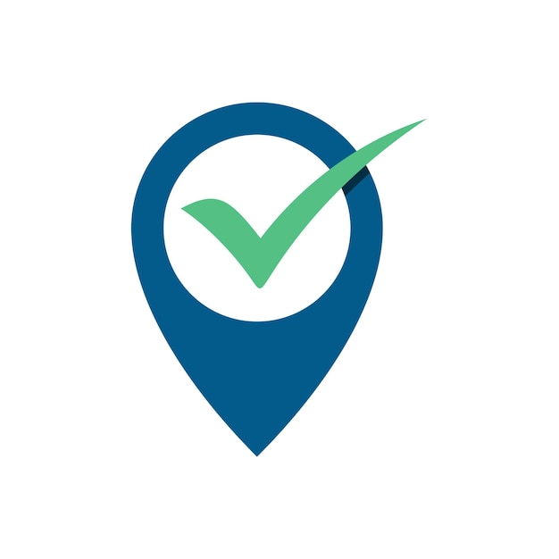 Point Map Icon Logo Template Check Mark Illustration Design