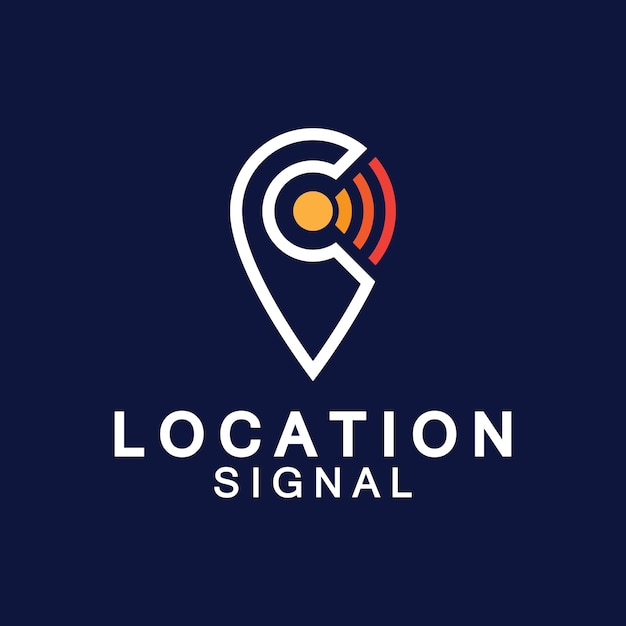 Pointer map with wifi internet signal location connection icons logo design
