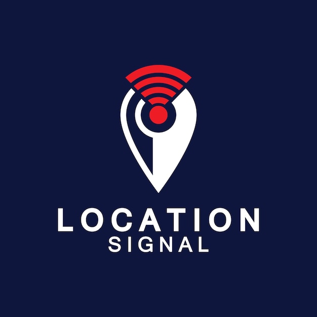 Pointer map with wifi internet signal location connection icons logo design