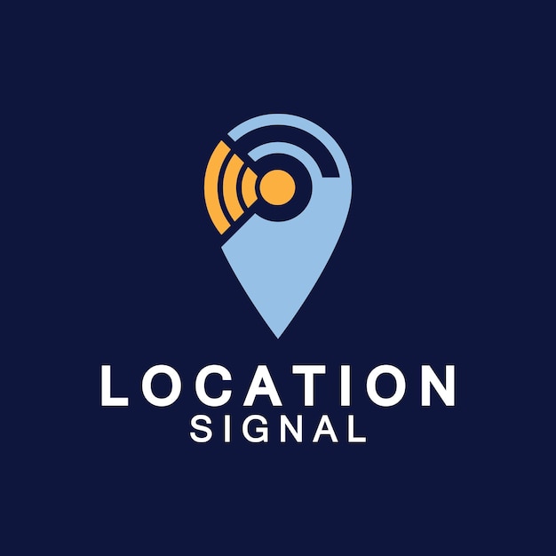 Pointer map with wifi internet signal location connection icons logo design