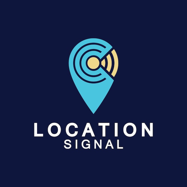 Pointer map with wifi internet signal location connection icons logo design