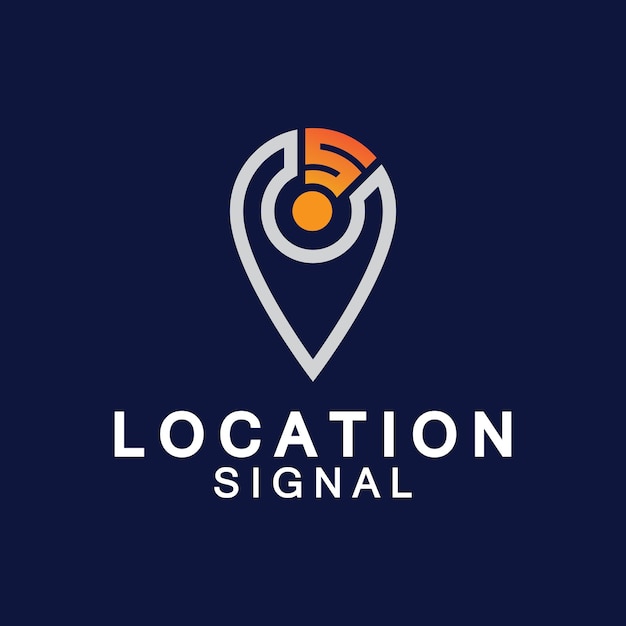 Pointer map with wifi internet signal location connection icons logo design