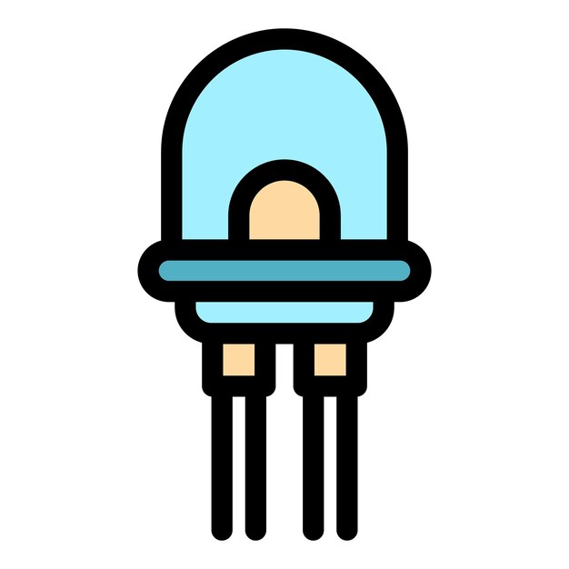 Polarity diode icon Outline polarity diode vector icon color flat isolated