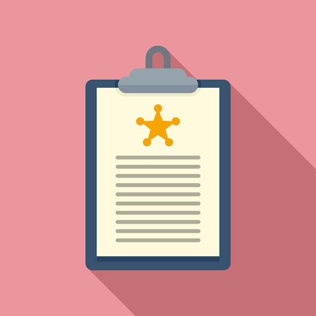 policeman clipboard icon flat illustration of policeman clipboard vector icon for web design