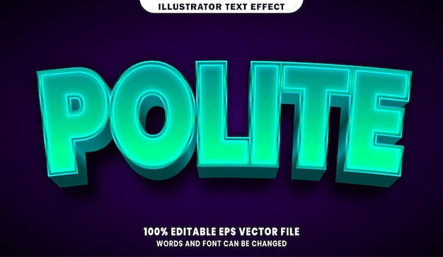 Polite 3d editable text style effect