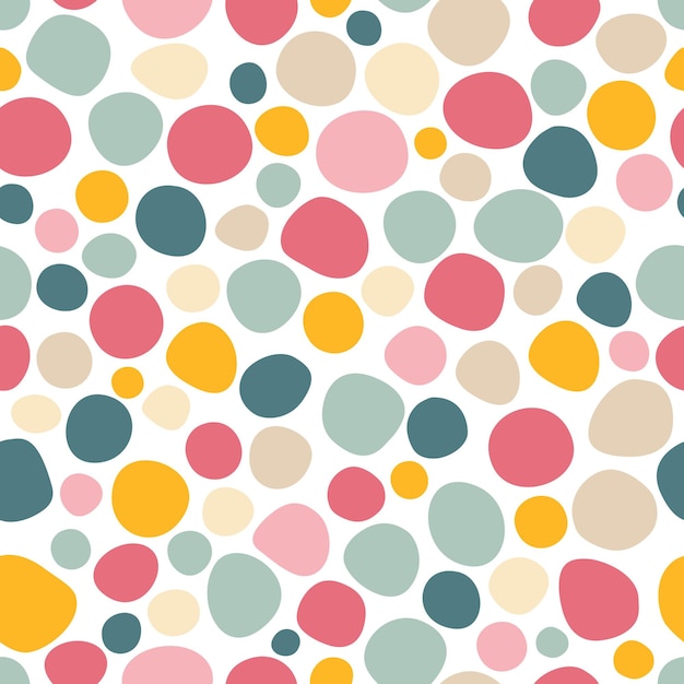 Polka dot Seamless repeat pattern of colorfull circles points Vector
