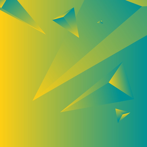 Polygon, abstract colorful, yellow, teal green gradient wallpaper background