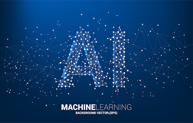 polygon dot connect line shaped ai. machine learning and artificial intelligence.