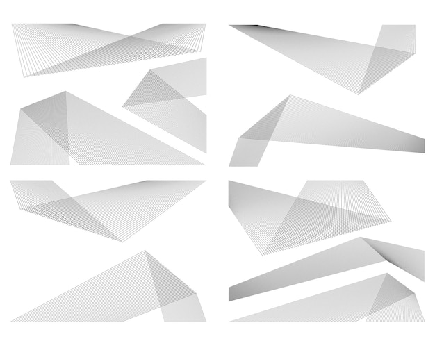Polygon lines form angle ribbon design element effect 3d16