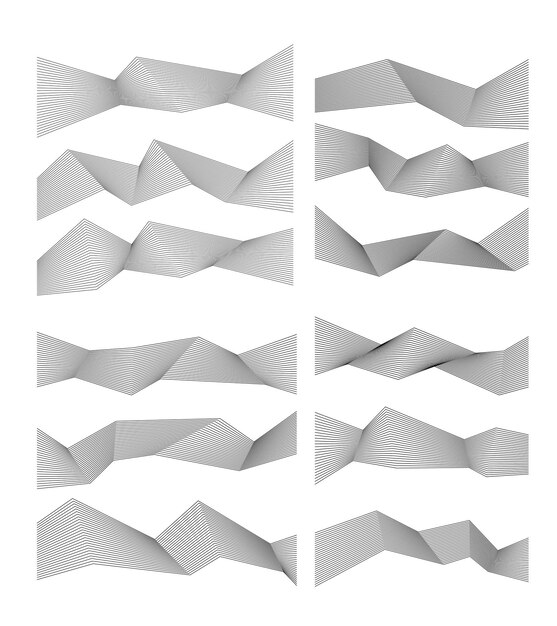 polygon lines form angle ribbon design element effect 3d29