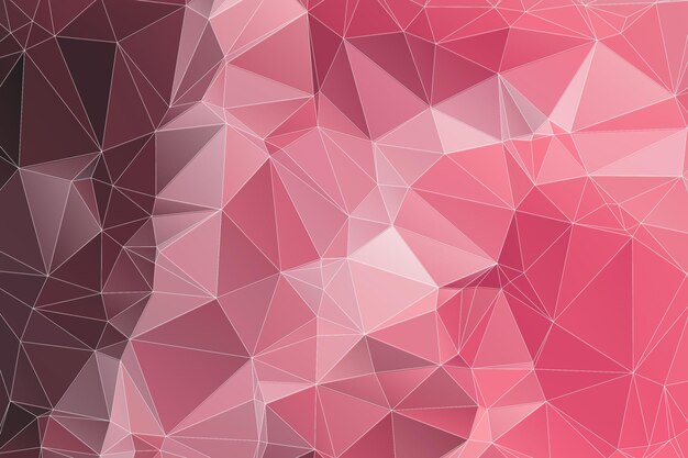 Polygon triangle shapes pink red color background