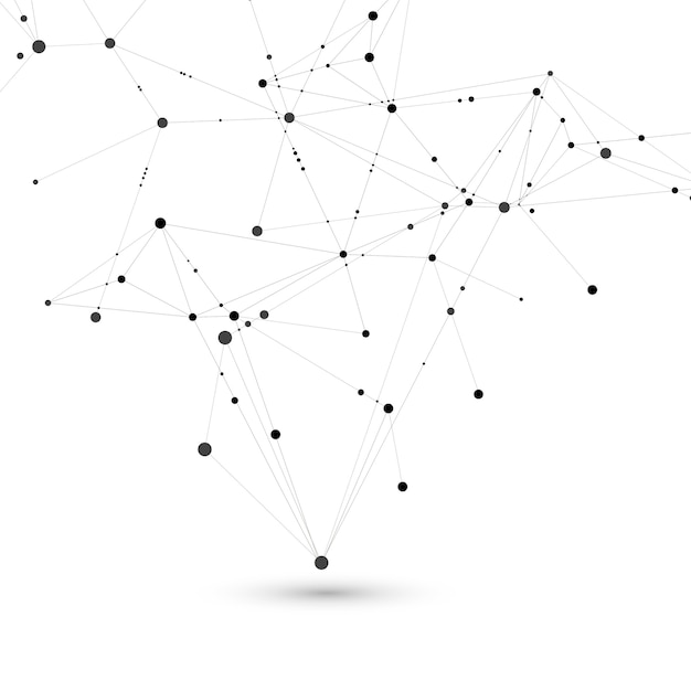 Polygonal abstract background with connected line and dots.