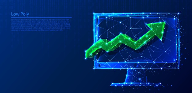 polygonal computer growth arrow