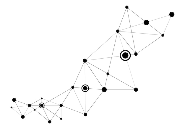 polygonal space background with connecting dots and lines