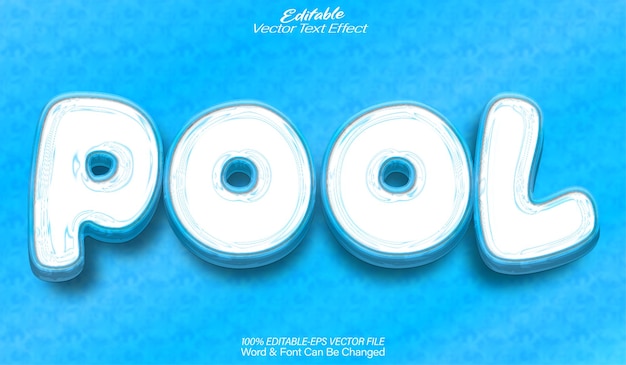 pool vector text effect editable alphabet water summer blue