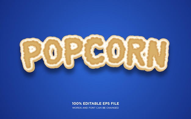 popcorn editable text style effect