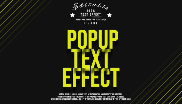 Popup Drop Shadow text effect editable