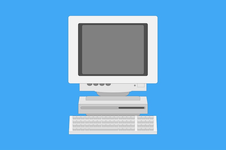 Vektör portable computer classic white color