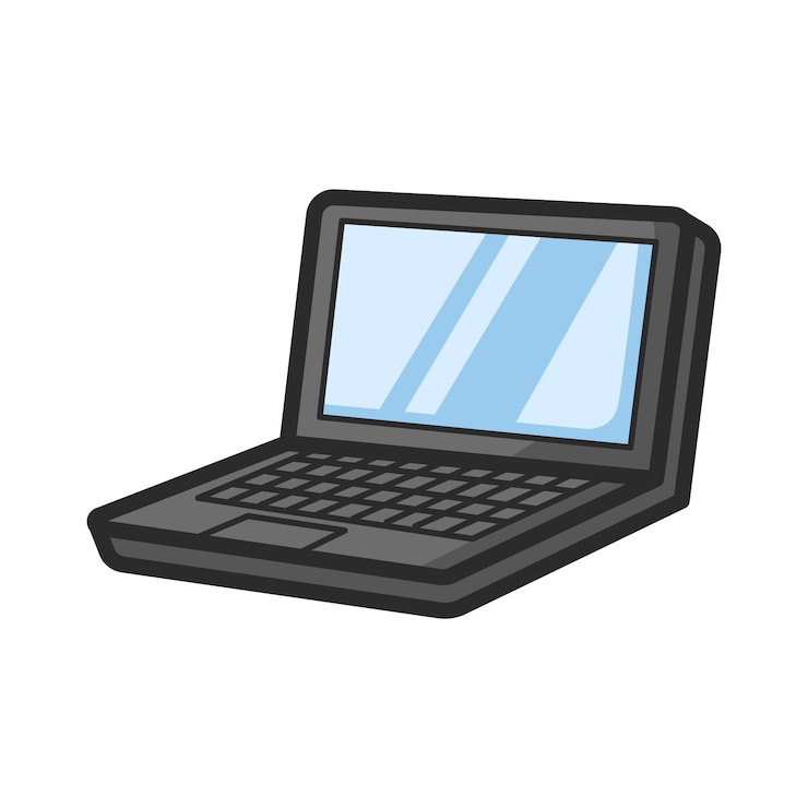 Vektör portable computer laptop clipart illustration