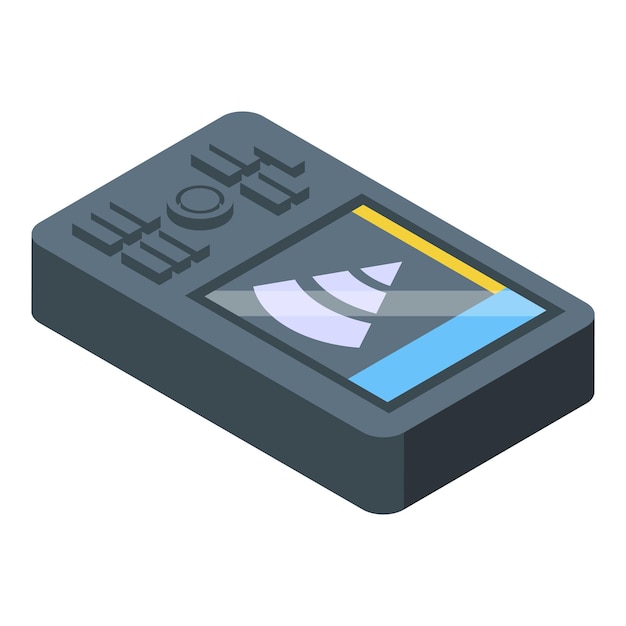 Portable gps navigator device showing location tracking with wifi symbol on screen