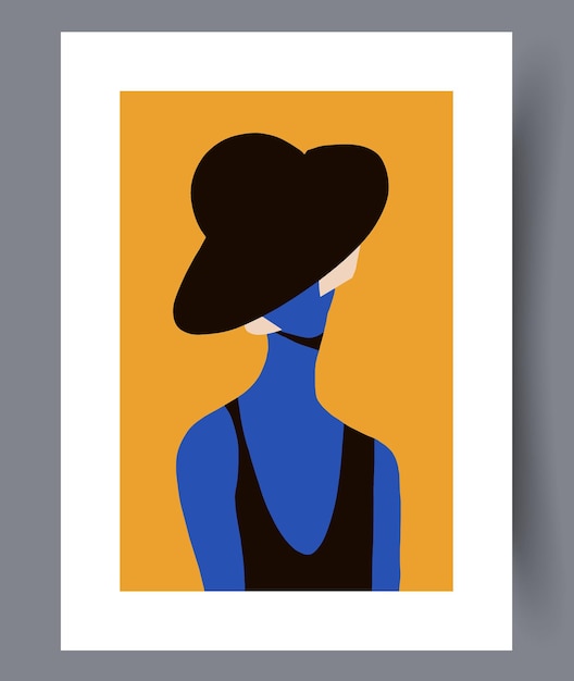Portrait ladies elegant look wall art print