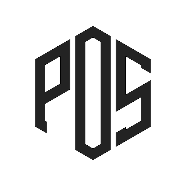 pos logo design initial letter pos monogram logo using hexagon shape