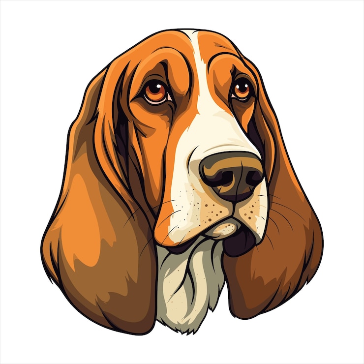 Vektör posavac hound dog breed cute cartoon kawaii character animal pet isolated sticker illustration