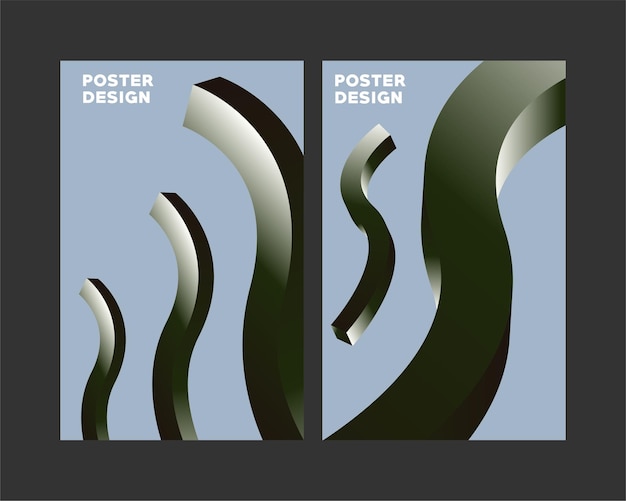 poster design 3d abstract background shape gradient design