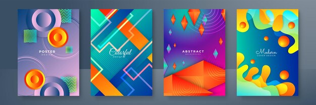 Poster kapak tasarımı için soyut moda gradient akıcı geometrik desen arka plan dokusu Minimal renk gradient banner şablonu Broşür için modern vektör dalga şekli