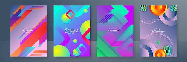 Poster kapak tasarımı için soyut moda gradient akıcı geometrik desen arka plan dokusu Minimal renk gradient banner şablonu Broşür için modern vektör dalga şekli