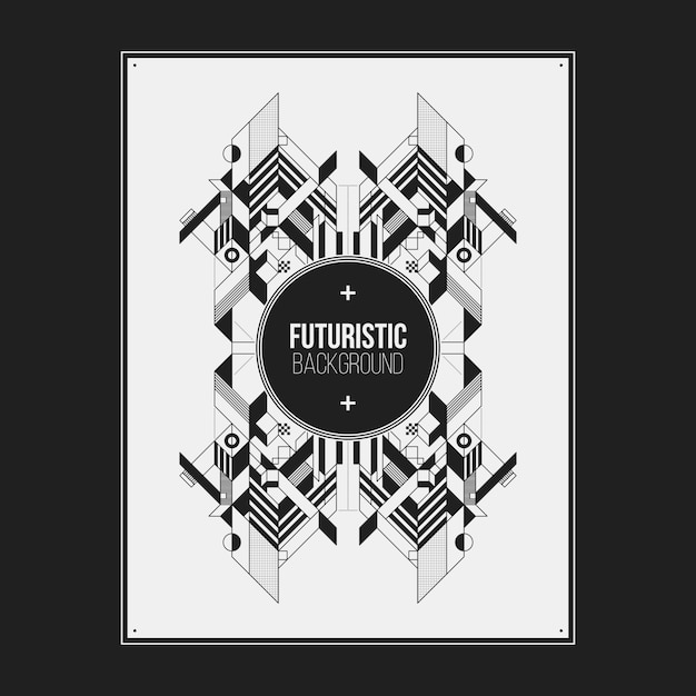 Poster/print design template with symmetric abstract element on white background. Useful for book and magazine covers.