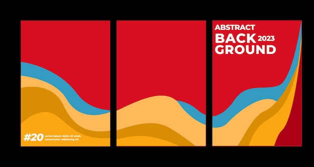 poster set featuring fluid style designs.