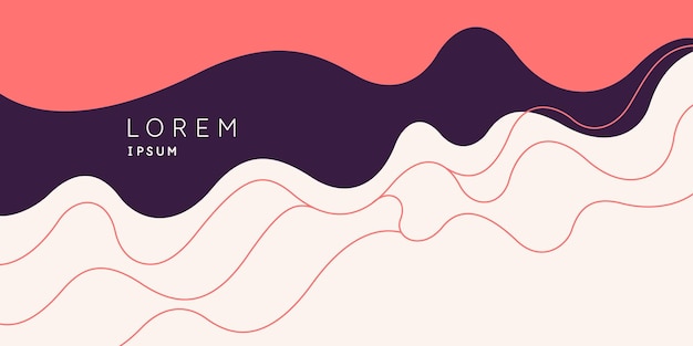 poster with dynamic waves vector illustration in minimal style abstract background
