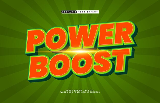 power boost editable text effect with a race and speed text style