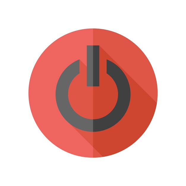 power button icon in flat color style